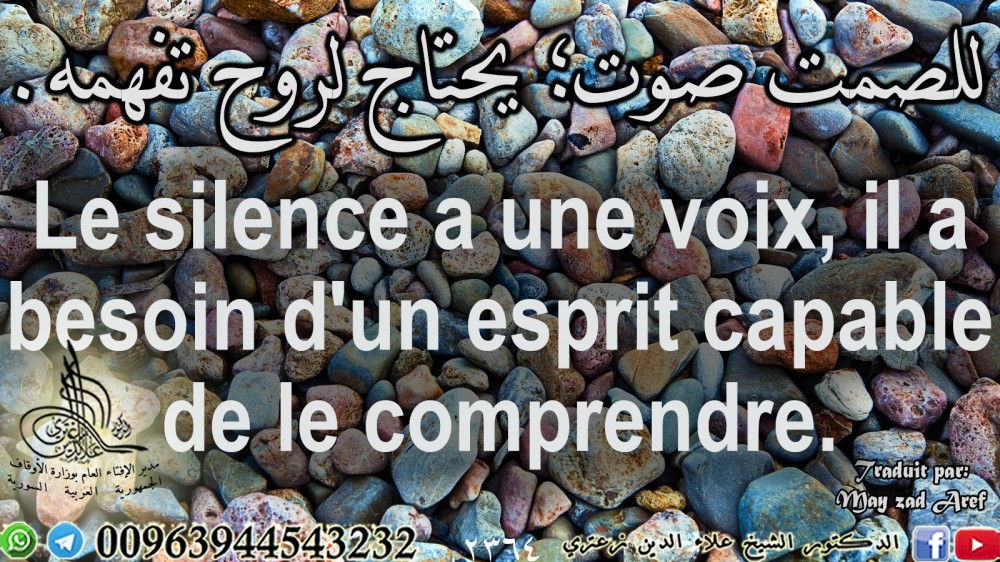للصمت صوت؛ يحتاج لروح تفهمه. باللغة الفرنسية.